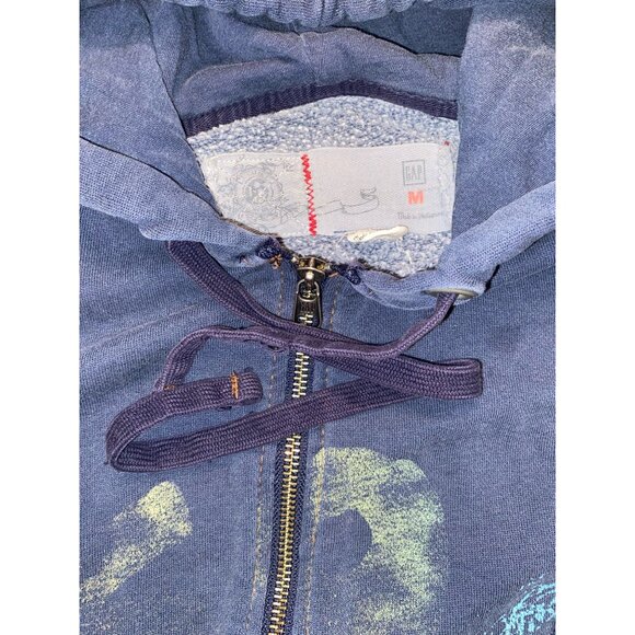 Gap Hoodie Jacket San Francisco Graphic Mens Size M Cotton Blend Blue - Picture 4 of 7